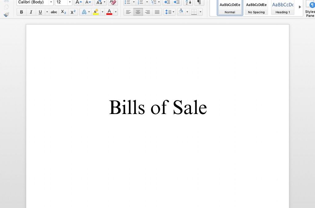 Bill of Sale Free Template