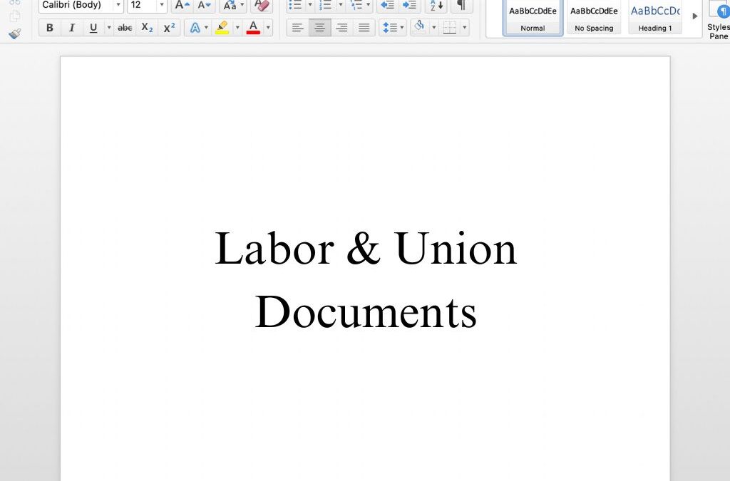 Labor and Unions Free Template