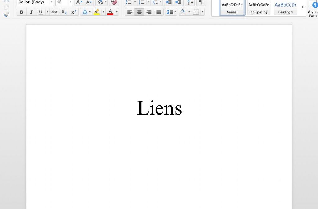 Liens Free Template