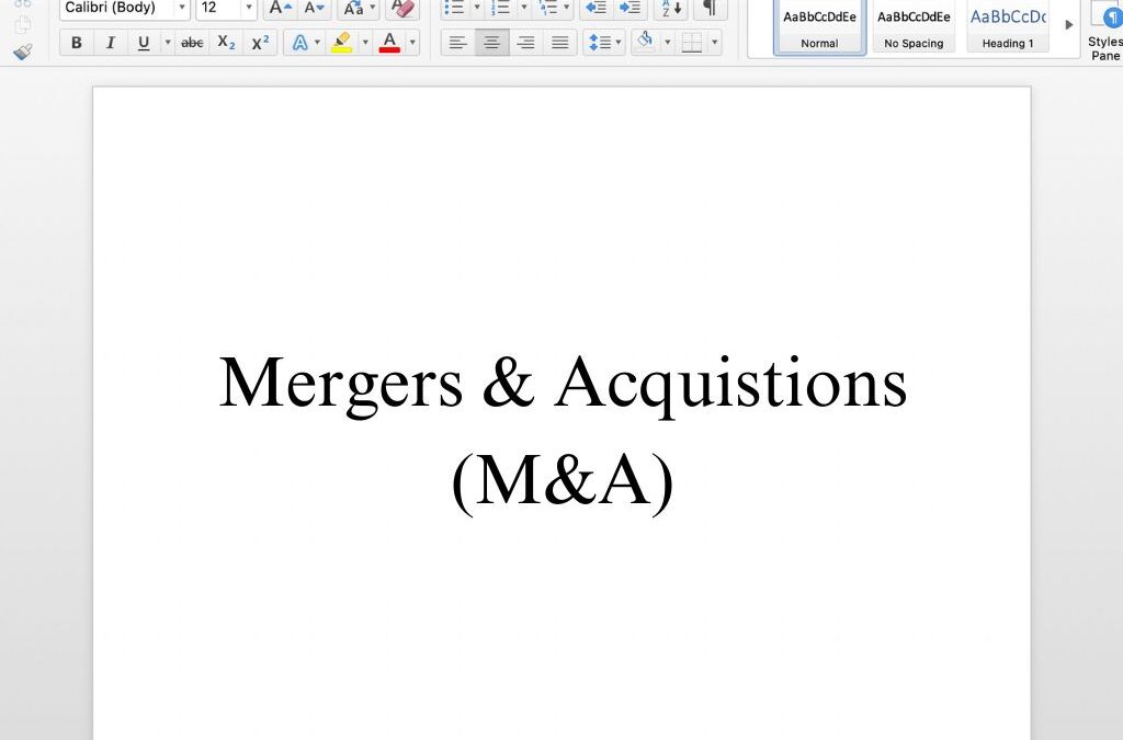 Mergers and Acquisitions Free Template