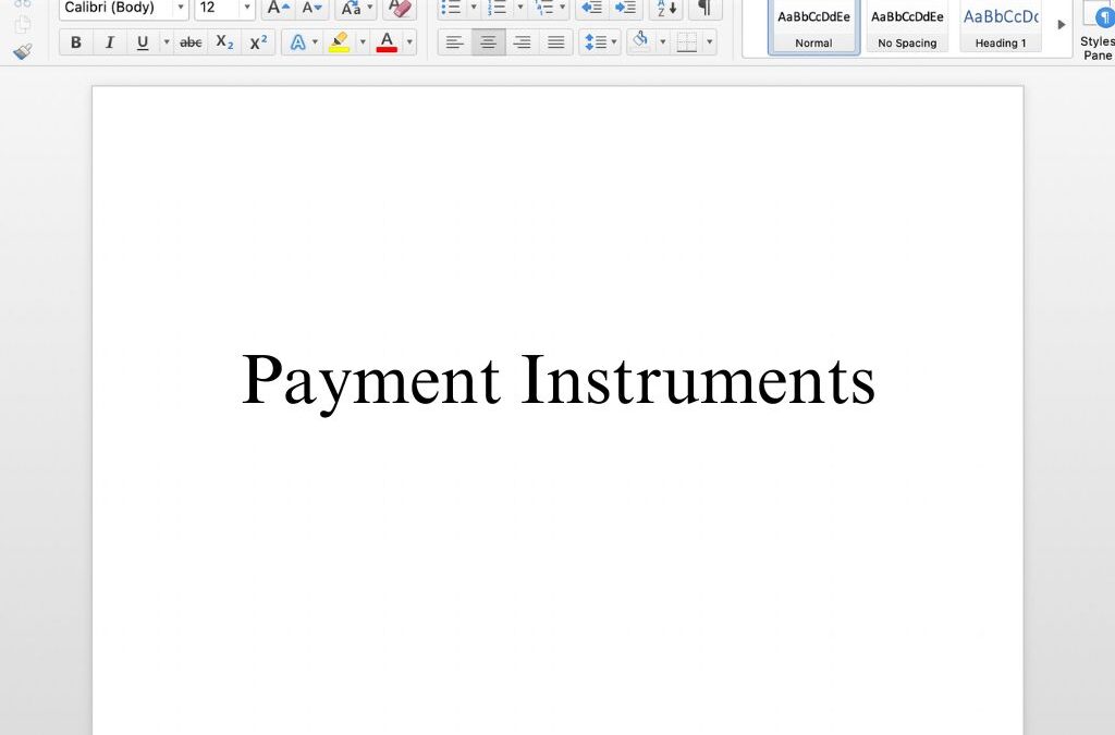 Payment Instruments Free Template