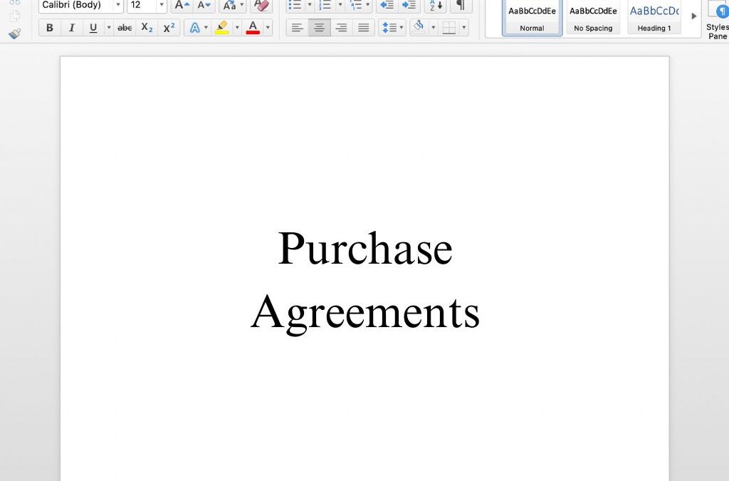 Purchase Agreements Free Template