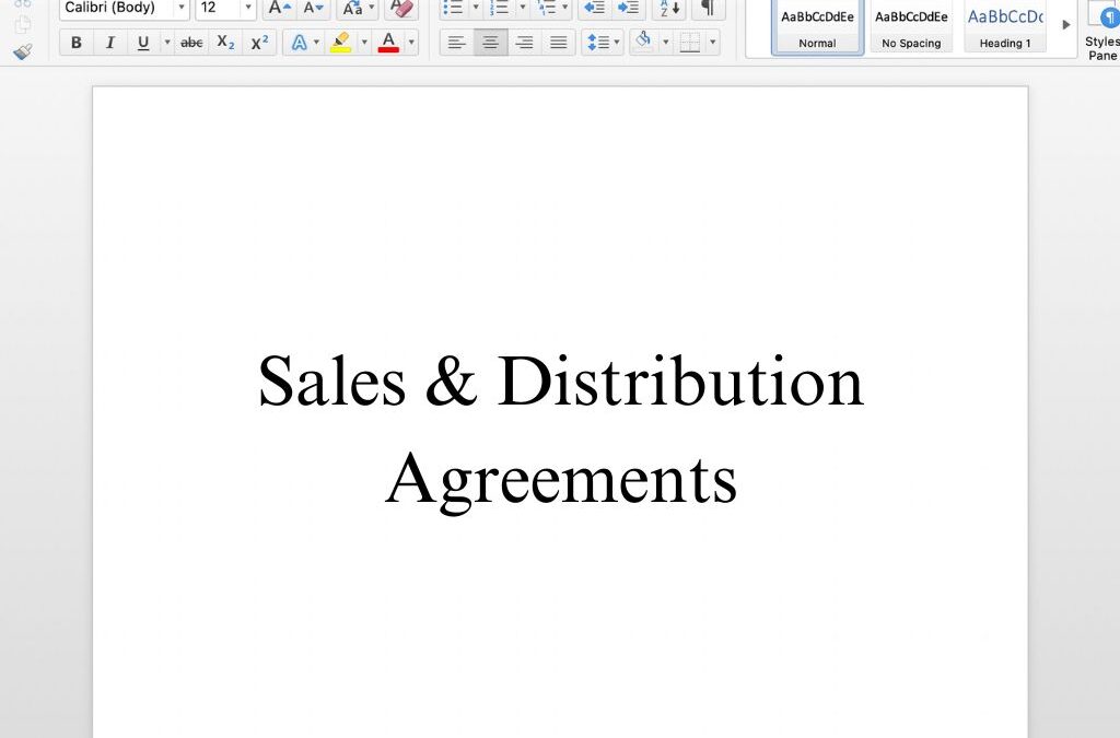Sales and Distribution Agreements Free Template