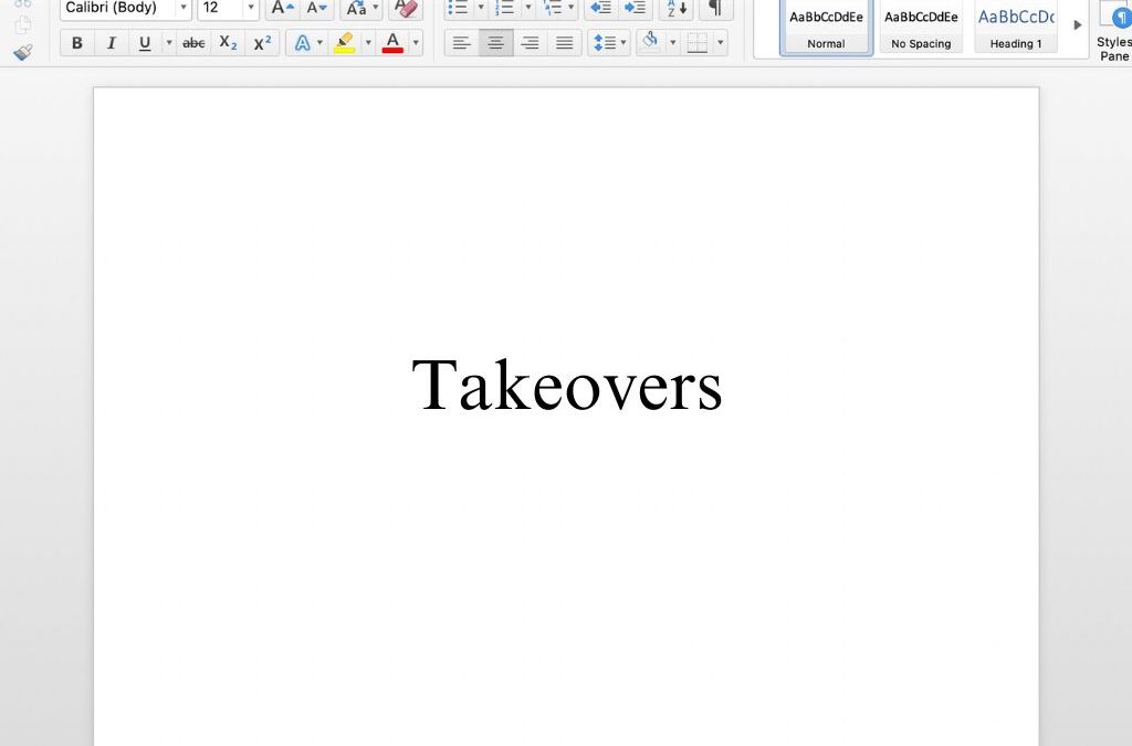 Business Takeover Free Template
