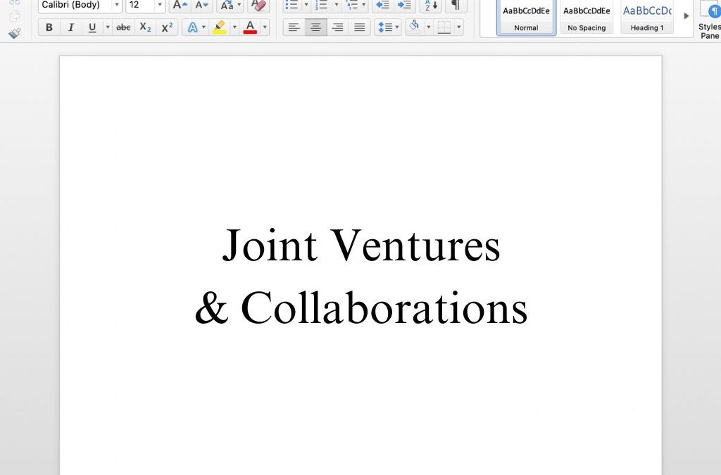 Joint Ventures & Collaborations – Free Template