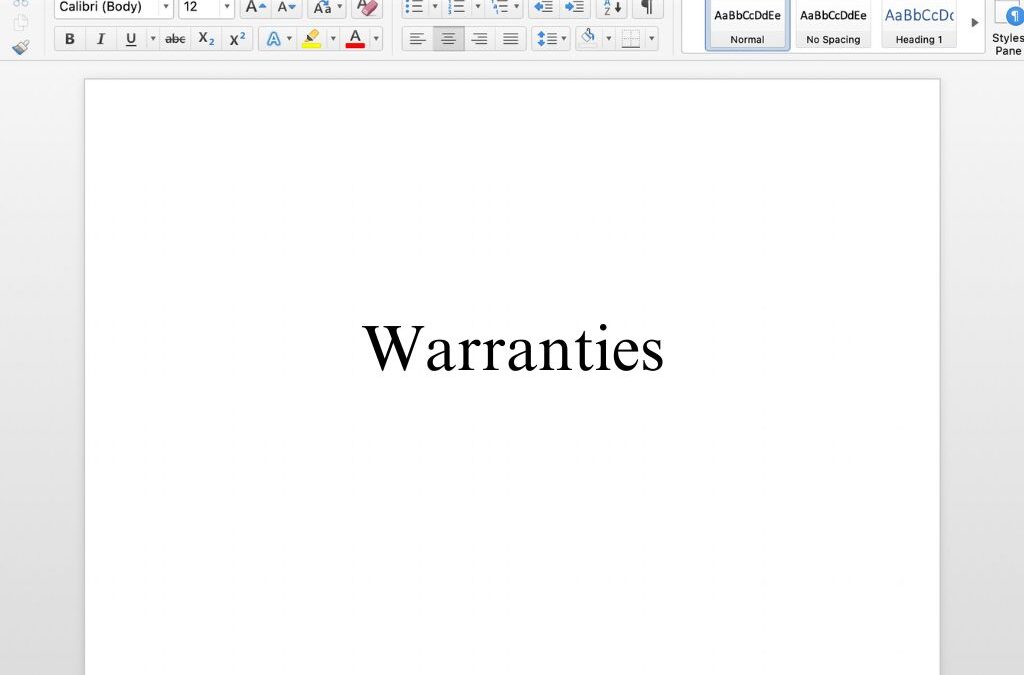 Warranty Agreement Free Template