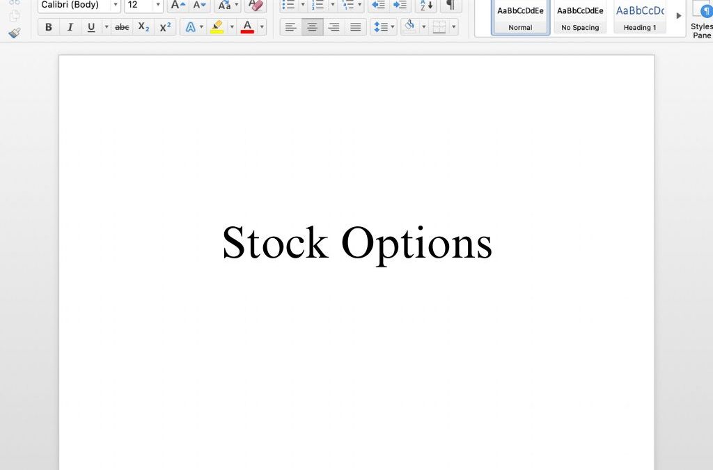 Stock Options – Free Template