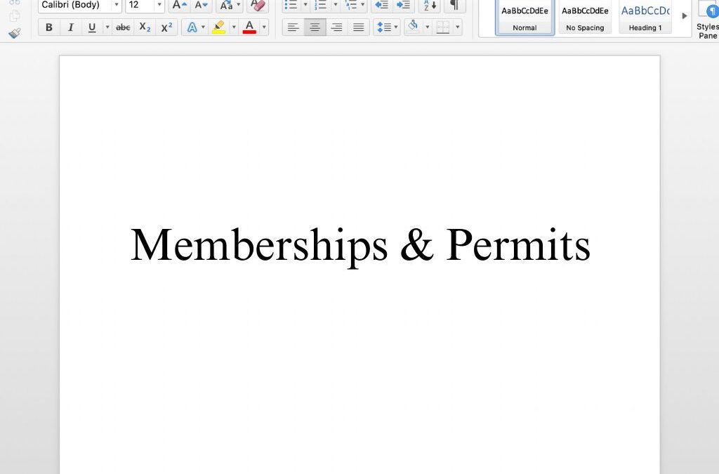 Memberships & Permits Free Template