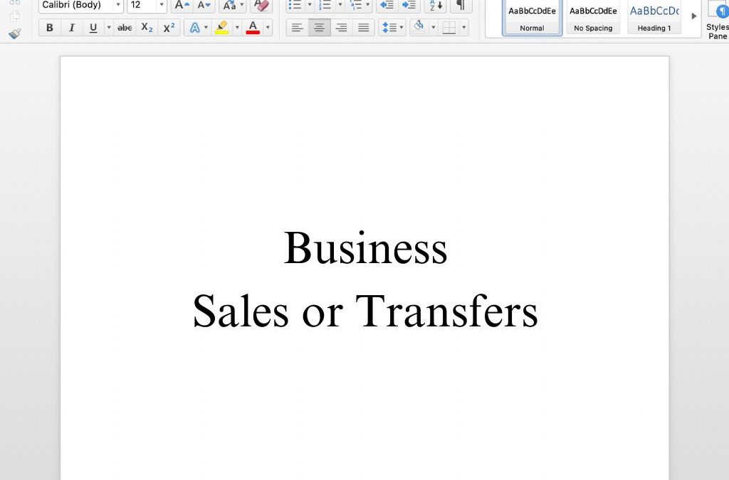 Business Sale or Transfer Free Template