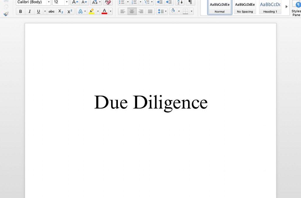 Due Diligence – Free Template