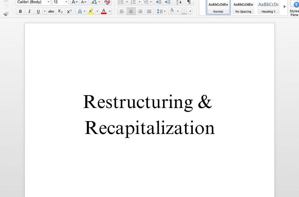 Restructuring & Recapitalization – Free Template