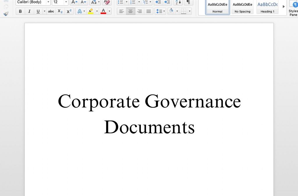 Corporate Governance – Free Template